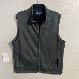Vineyard Vines Men's Mountain Sweater Fleece Vest Size Large Gray